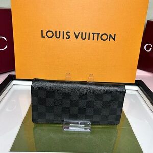 Louis Vuitton Damier Graphite Portefeuille Brazza Long Wallet